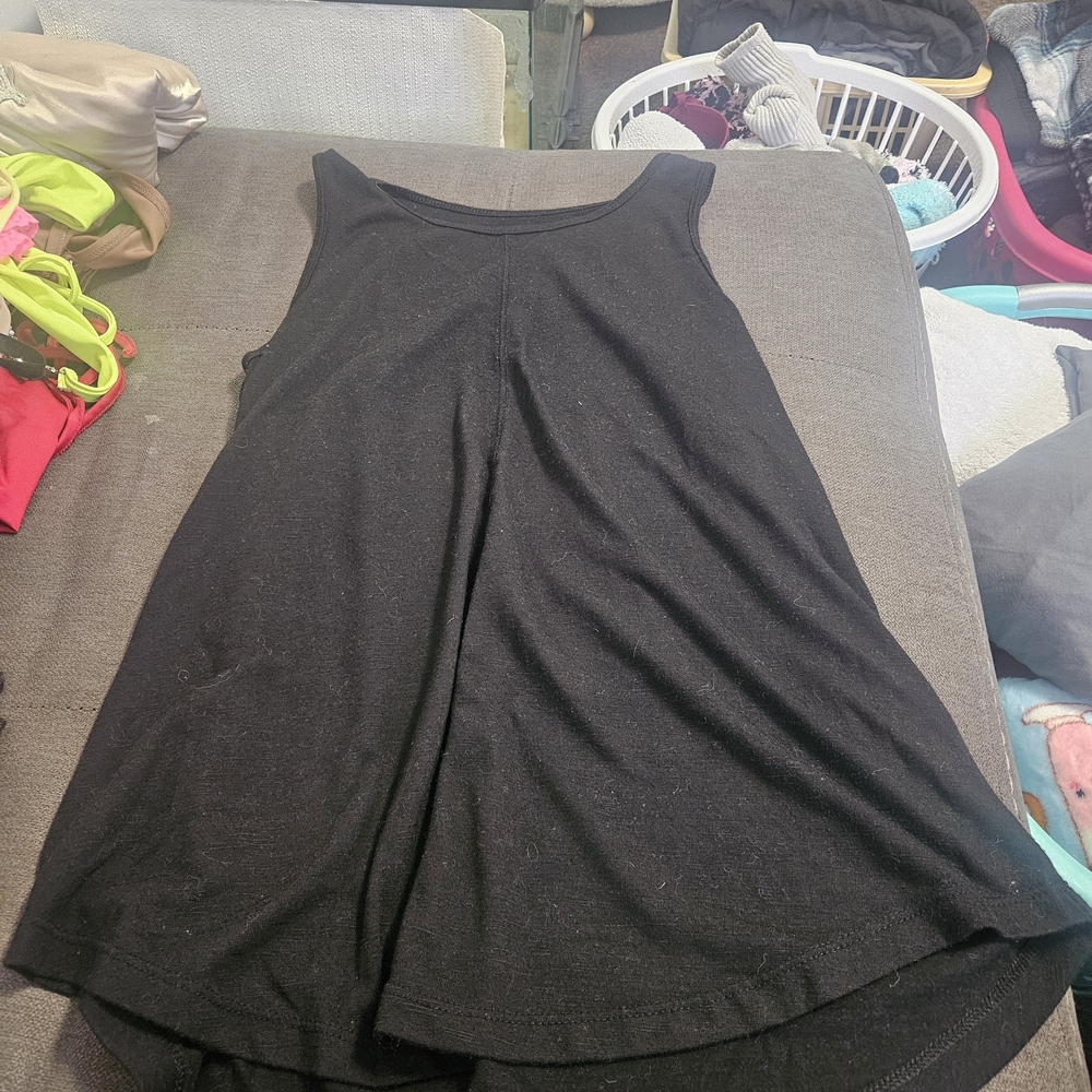 Black Sleeveless A-Line Tank Top